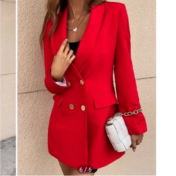 Zara Women's Red Longline Blazer/Jacket - Picture 5 of 5